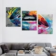 thumbnail image 4 of Ullo0ord Color Lips Canvas Wall Art Banksy Street Graffiti Pictures Wall Decor Colorful Mouth Artwork Painting Abstract Poster Print for Home Living room Bedroom Bathroom Office  12x16x3pcs, 4 of 6