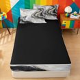 thumbnail image 4 of meiyoeat Modern Marble Art Zipper Twin Comforter Sets with Fitted Sheet and 2 Pillowcases For Women Men,Abstract Swirl Design Zipper Bedding Set For Adults,Black Reversible,4-Piece, 4 of 7