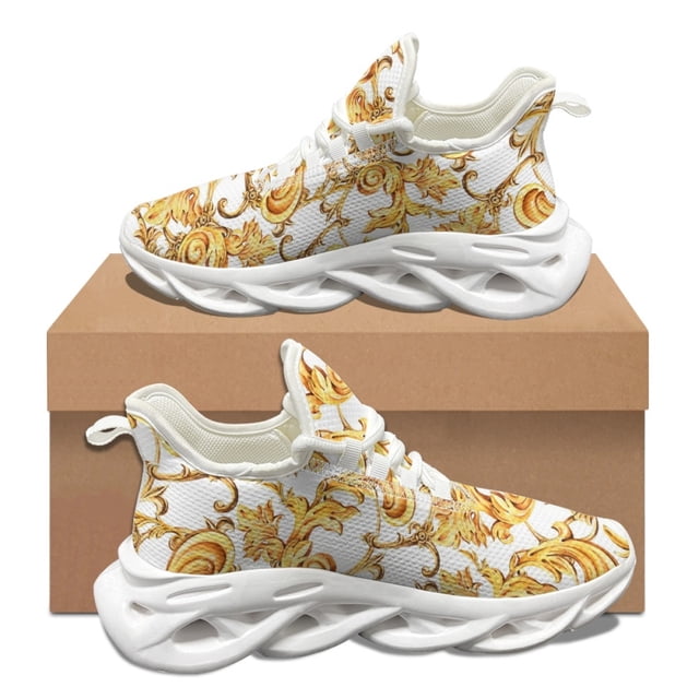Zapatillas de deporte casuales de verano para mujer con estampado de arte barroco, calzado deportivo clásico para exteriores, calzado casual cómodo y transpirable