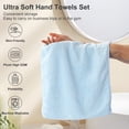 thumbnail image 5 of Jessy Home 12 Pack Light Blue Hand Towel Set 16"x31" Soft Highly Absorbent Quick Dry Bathroom Towels 600 GSM Microfiber Plush Towels, 5 of 9