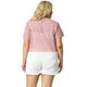 thumbnail image 5 of Women's Plus Size Shrug Cardigan Lace Allover Open Front Short Sleeve Crop Bolero Jacket Pink 2X, 5 of 7