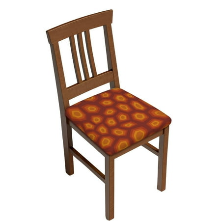 

JUNZAN Turtle Shell Print Dining Chair Seat Covers Stretch Fitted Dining Room Upholstered Chair Seat Cushion Cover