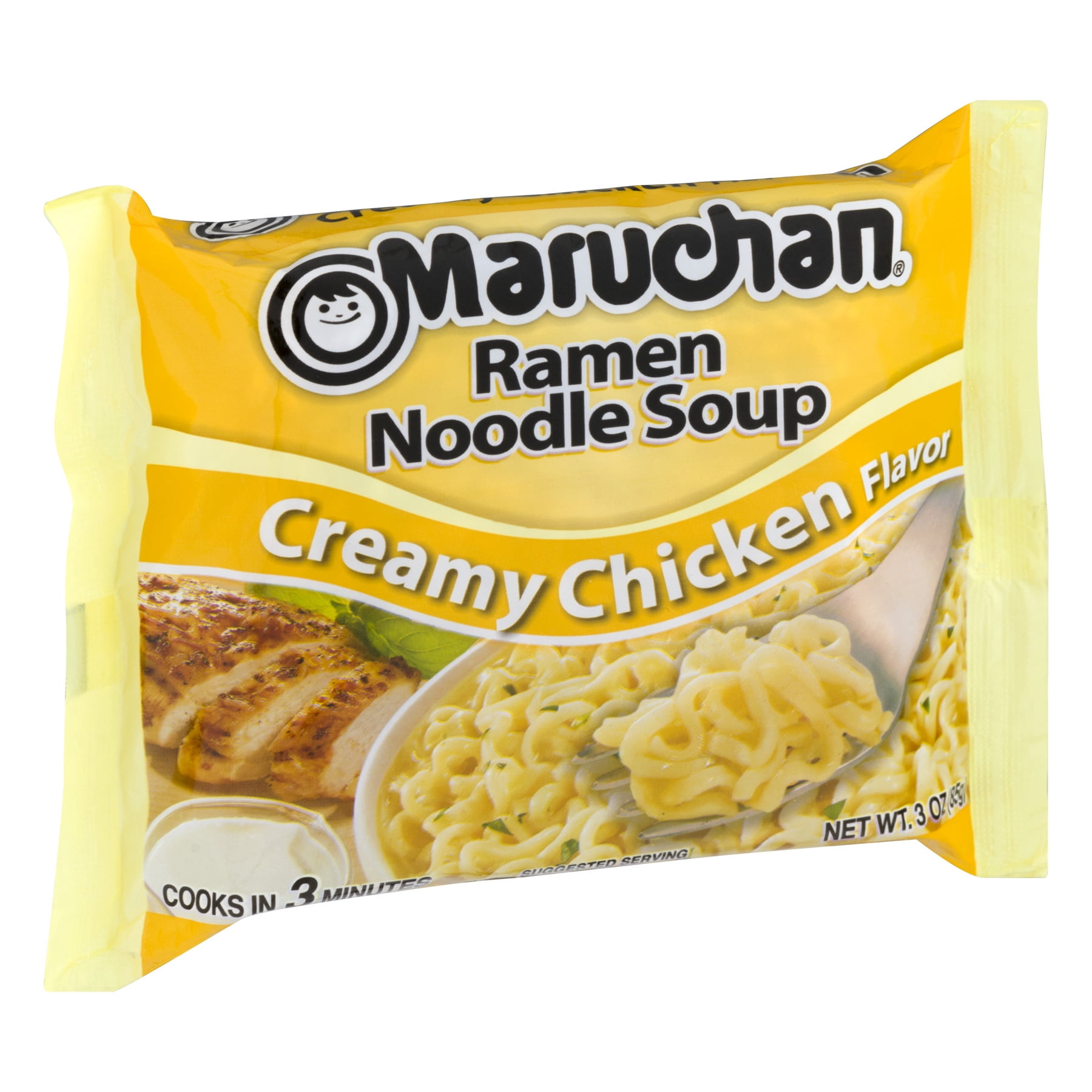 (12 pack) Maruchan Ramen Noodle Soup, Creamy Chicken Flavor Instant Noodles, 3 oz, Packaged Soup