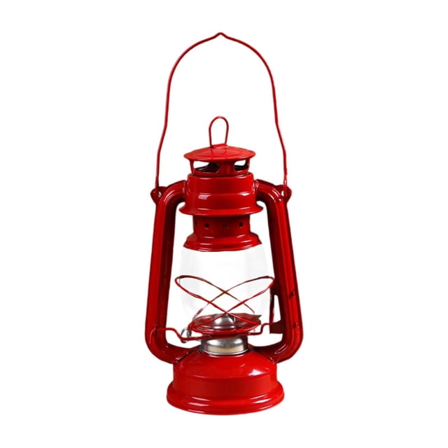 Lámpara de aceite de queroseno retro, lámpara de camping, regalo, portátil, creativa, centro de mesa Rojo