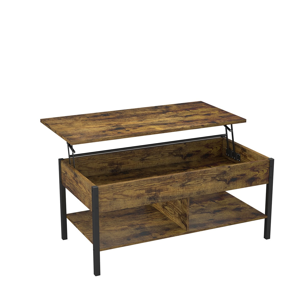 Kepooman Modern Wood Lift-Top Coffee Table with Compartment and Storage Shelf, Brown Kepooman Modern Wood Lift-Top Coffee Table with Compartment and Storage Shelf, Brown