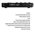 thumbnail image 4 of 4 Channel Audio Mixer Digital Mixer Sound Card Microphone Live Broadcast Computer Recording DJ Audio Equipment US Plug, 4 of 6