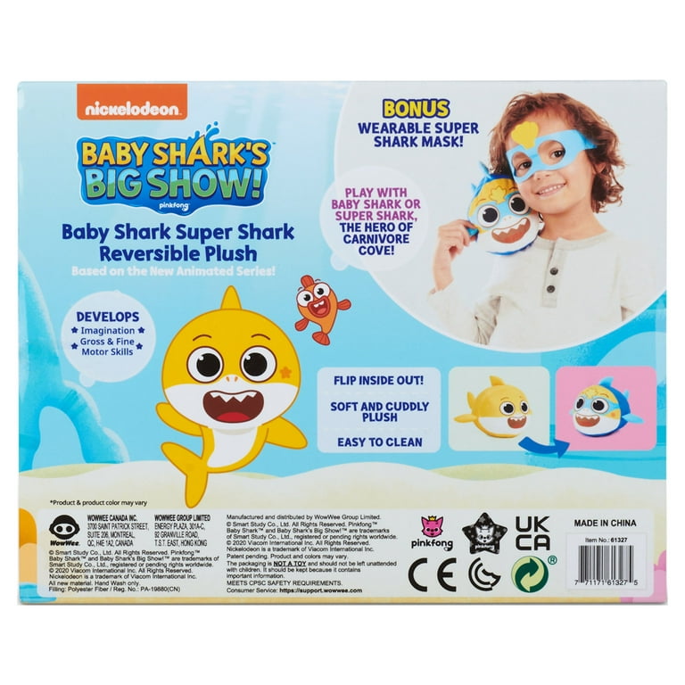 Baby Shark s Big Show 2 in 1 Reversible Plush Baby Shark Super