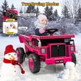 thumbnail image 4 of OUYAWEI 12V Ride on Dump Truck,Construction Vehicle Ride on Toy with Remote Control,Electric Dump Bed & Shovel with Spring Suspension,Music,and LED Lights,Rose Red, 4 of 6