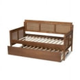 thumbnail image 6 of Baxton Studio Toveli Vintage French Inspired Ash Wanut Finished Wood and Synthetic Rattan Daybed with Trundle, 6 of 7