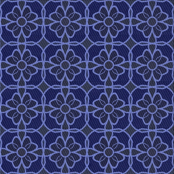 Ahgly Company Machine Washable Indoor Square Transitional Royal Blue Area Rugs, 4' Square