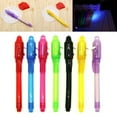 thumbnail image 2 of 7PCS Invisible Ink Pen with Built In LED Light Secret Message Writing Marker for Notes Games Party Activities Smooth Writing Fun Creative Stationery Tool,invisible ink pen,B, 2 of 2