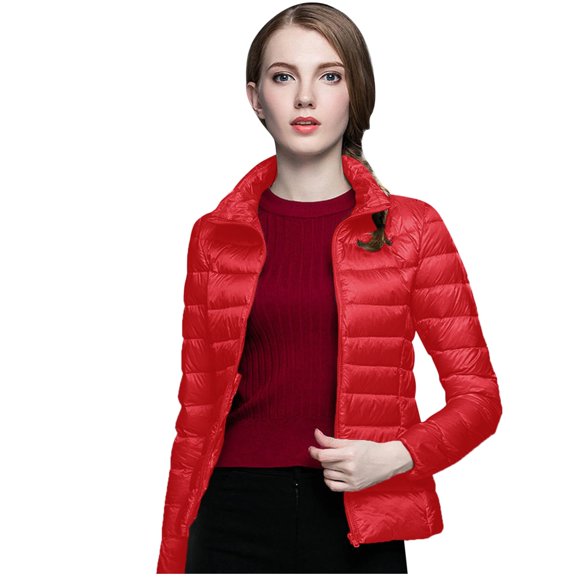 Kcodviy Women Warm Lightweight Jacket Real Down Hoodless Windproof Winter Coat South Pole Womens Coat with Recycled insulation Winter Slim Short Hooded Warm White Duck Down Coat Outerwear