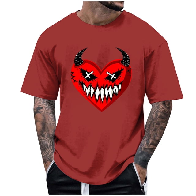Blusas y camisas de manga corta y cuello redondo para hombre. Blusas/camisetas de manga corta con cuello redondo y estampado de Halloween para hombre. Blusa para hombre.