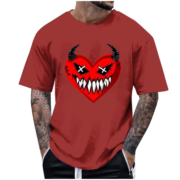 Blusas y camisas de manga corta y cuello redondo para hombre. Blusas/camisetas de manga corta con cuello redondo y estampado de Halloween para hombre. Blusa para hombre.