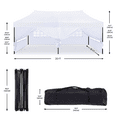 thumbnail image 5 of GVDV 10' x 20' Pop up Canopy Tent Party Tent Outdoor Event Instant Tent Gazebo with Removable Sidewalls and Carry Bag, White, 5 of 10