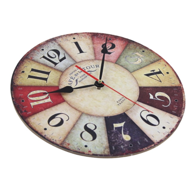 Reloj de pared moderno de barrido silencioso europeo de 11 pulgadas, comprimida, 30 *30 x 4 cm Macarena Reloj de pared de madera vintage