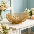 thumbnail image 4 of MMJ Metal Wire Mesh Fruit Bowl Multi Purpose Iron Storage Basket for Kitchen Vanity Makeup Cosmetic Organizer 9.84x3.94x3.54in, 4 of 5