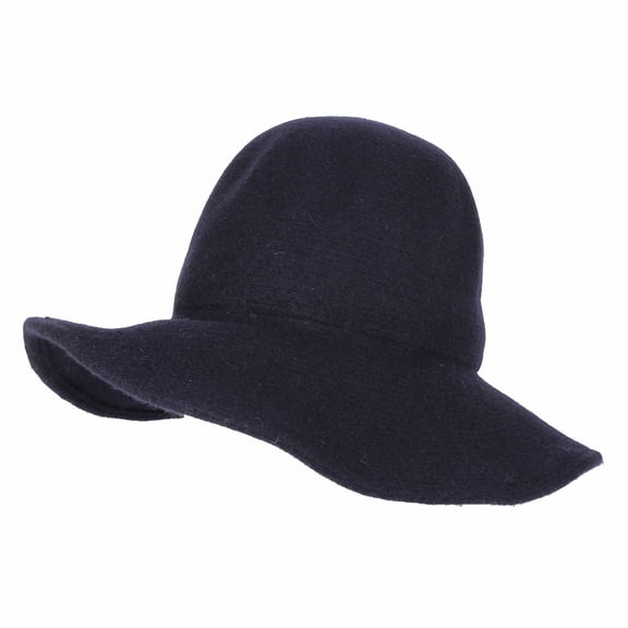 WITHMOONS Wool Winter Floppy Wide Brim Womens Bowler Fodora Hat DWB1103 (Navy)