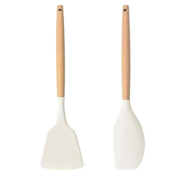 Utensilios de cocina de silicona | Mango de madera, utensilios de cocina antiadherentes, utensilio de cocina resistente al calor