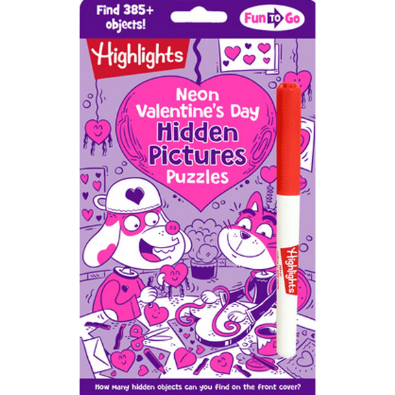 Neon Valentine's Day Hidden Pictures Puzzles: Bright Neon Hidden Pictures Book Filled with Valentines Day Puzzles, Heart-Shaped Surprised and Hundreds of Objects to Find (Paperback)