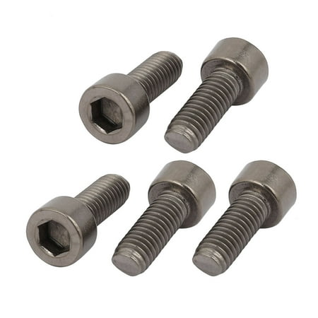 

Unique Bargains 5 Pcs M6x15mm Thread Hex Socket Drive Cap Head Titanium Screw