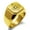Gold, variant on Stainless Steel Freemasons Masonic Compass Engraved Square Flat Top Biker Style Polished Ring
