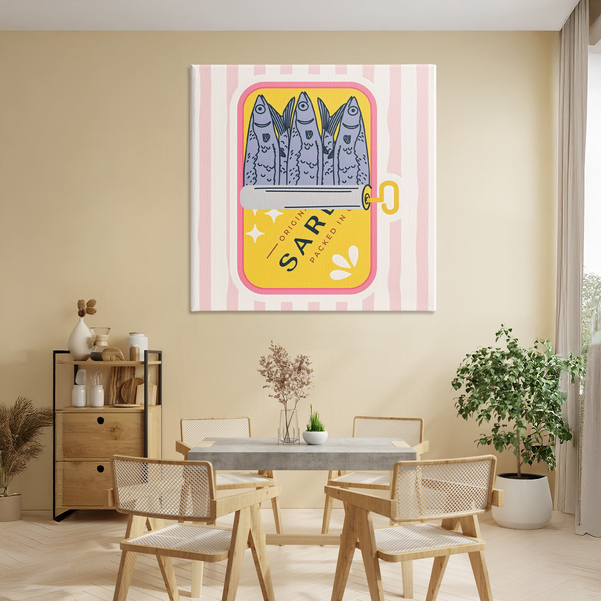 Stupell Industries Yellow Sardine Tin Canvas Wall Art, design by Creative Studio