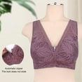 thumbnail image 6 of Xmarks Sexy Deep V Lace Bralette Front Zipper Wireless Padded Everyday Bras Push Up Wide Straps Underwear Vest for Women Dark Pink 40/90, 6 of 11