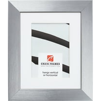 Craig Frames Modern Aesthetics 150, 12x36 inch Picture Frame Matted for a 8x32 Photo, Silver