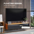 thumbnail image 4 of HOMCOM Meuble Télé Mural avec Rangement, Console Multimédia Flottante, Brun, 4 of 10