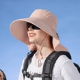 thumbnail image 2 of AirLoni Women Fisherman Hat Polyester Breathable Ponytail Hole Adjustable Drawstring UV Sunscreen Fashion Hat For Travel Outdoor Activities Ponytail Hat Pink,One Size, 2 of 3