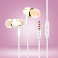 thumbnail image 4 of Dalazy Écouteurs Filaires pour Tablette avec Micro, Portables, Course, Camping, Voyage, Intra-Auriculaires, Commande Filaire, Écoute de Musique, Casque 3,5 mm, Or, 4 of 6