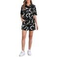 thumbnail image 2 of INSPIRE CHIC Women's Casual 2 Piece Outfits Printed Short Sleeve Button Down Pajama Beach Sets XS Black, 2 of 6