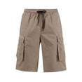 thumbnail image 7 of Men's Casual Cargo Shorts Casual Summer Hiking Shorts Bermuda Short with Pockets Chino Work Shorts with 6 Pockets Khaki L, 7 of 7