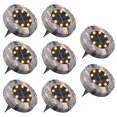 thumbnail image 1 of Paquete de 8 luces solares para exteriores, 8 LED, 100 lm, Ip65, luces solares impermeables para jardín, entrada de entrada, patio, etc. Blanco caliente (hy), 1 of 5