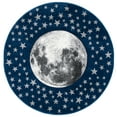 thumbnail image 2 of SAFAVIEH Carousel Kids Moon in the Stars Area Rug, Navy/Gray, 8' x 8' Round, 2 of 11