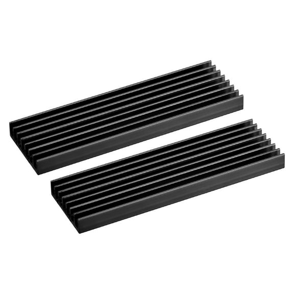Uxcell 2 Pack M.2 SSD Heatsink Cooler w Thermal Pad Alloy Aluminum Heat Sink for Laptop, 70x22x6mm, Black