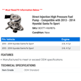 thumbnail image 2 of Direct Injection High Pressure Fuel Pump - Compatible with 2013 - 2014 Hyundai Santa Fe Sport, 2 of 2
