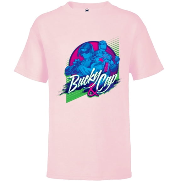 Marvel Bucky Barnes and Captain America Best Friends - Short Sleeve T-Shirt for Kids - Customized-Soft Pink