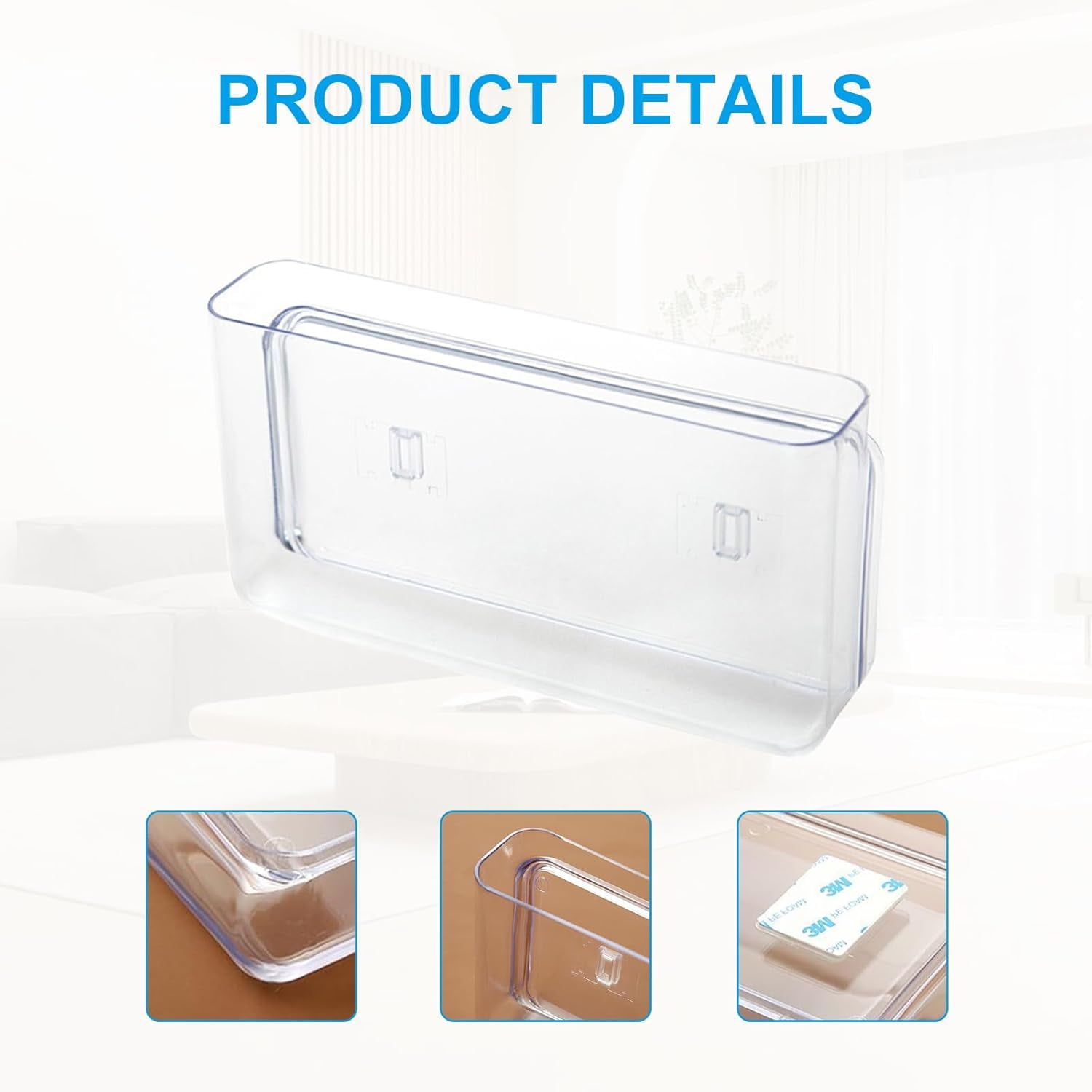 3 Pack Plastic Wall Folders, Acrylic Single Pocket Wall Mount File Holder Clear Hanging Wall File Organizer Plastic Single Pocket Hanging for Office Home Bathroom, 8.6x4.7x2.1 Inch