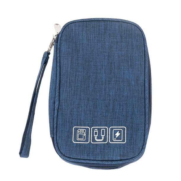 Naiovety Estuche Cremallera Poliéster Multicompartimentos Bolsas de almacenamiento Capacidad Organizador de cables de viaje Transporte de Almacenamiento y organización del hogar Azul oscuro Naiovety HA075200-06