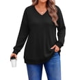 thumbnail image 2 of Fantaslook Waffle Knit Sweatshirts for Women Long Sleeve V Neck Sweater Shirts Pullover Casual Outfits Plus Size Fall Tops, 2 of 9
