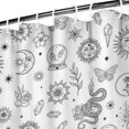 thumbnail image 3 of White Witchcraft Sun Moon Snake Pattern Shower Curtain 84"x72" ,Bathroom Decorative Shower Curtains Set with 12 Hooks,Modern Waterproof Washable Shower Curtain, 3 of 6