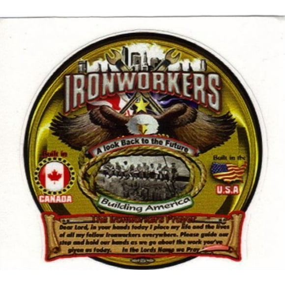 5 Ironworkers Prayer Full Color Hardhat Stickers BW7