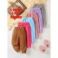 thumbnail image 2 of AMERTEER Girls‘ Random 3-Piece Set  Solid Color Double-Sided Fleece Warm Long Pants for Autumn and Winter  Suitable for Daily Outdoor Wear, 2 of 4