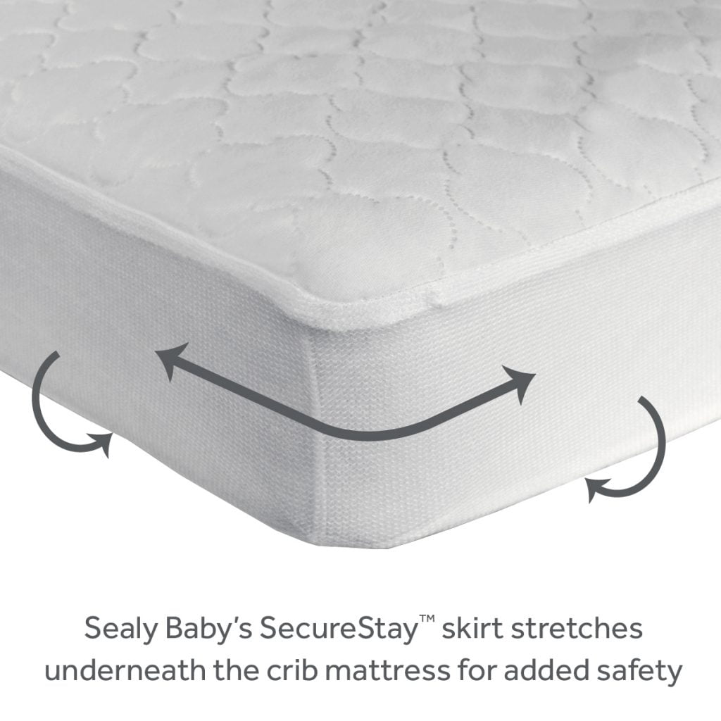 Sealy Cooling Moisture Wicking Waterproof Crib Mattress Pad, Baby/Toddler Mattress Protector 52x28