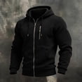 thumbnail image 6 of hoksml Men's Full Zip Up Hoodie Jacket Multi Pockets Casual Outerwear for Daily Wear Fall Work Travel Comfort, 6 of 8
