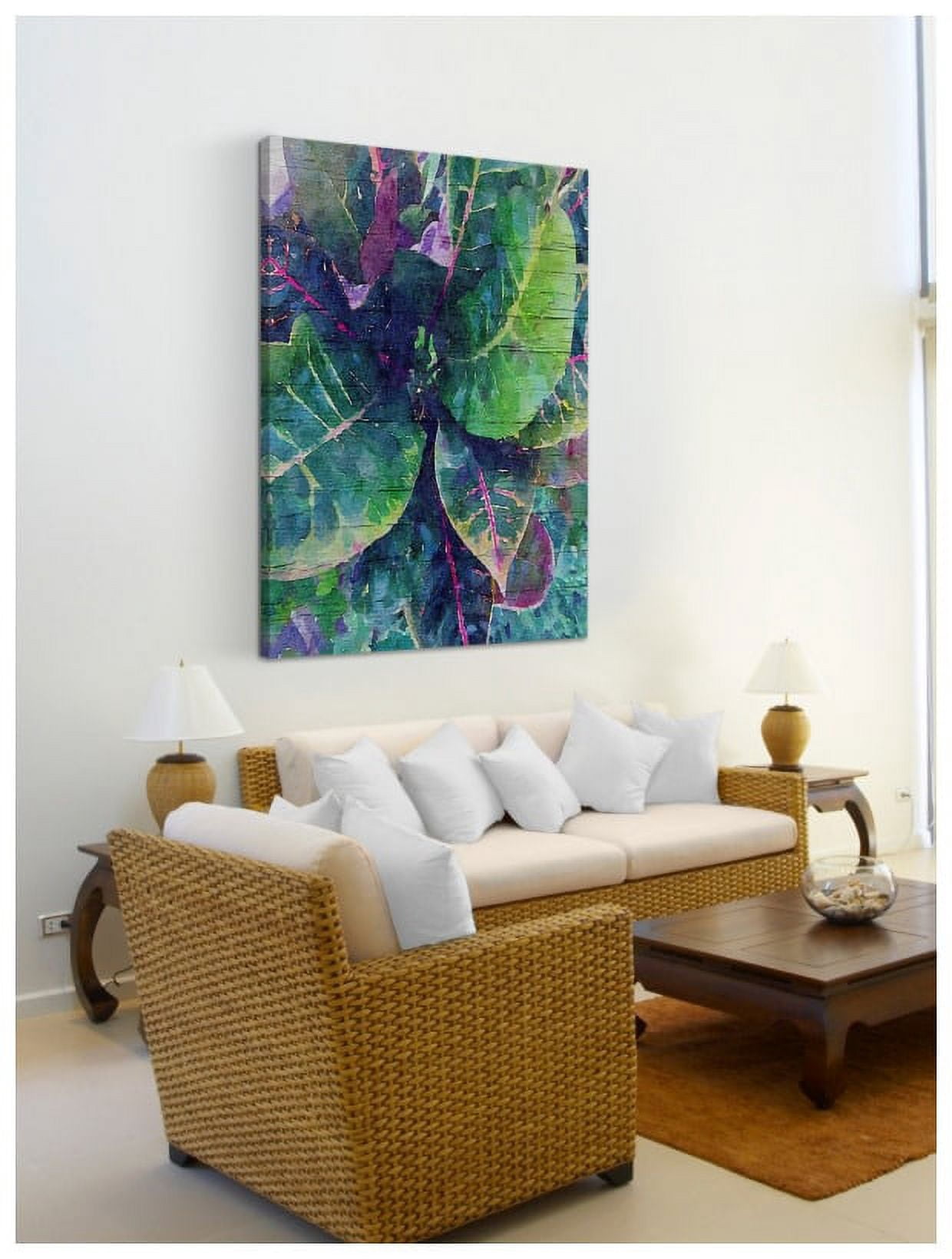 "Leaf Reflection 4" Painting Print on Wrapped Canvas