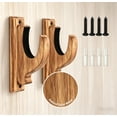 thumbnail image 3 of COFUNUO Wood Gun Rack Real Wood Shotgun & Rifle Wall Mount Holder for Firearms, Vintage Gun Display(2 pack）, 3 of 6