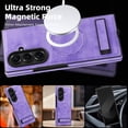 thumbnail image 3 of Magnetic for Samsung Galaxy Z Fold 7 PU Leather Case, Compatible with Magsafe, Built-in Invisible Stand, Premium Ultra Slim Adjustable Kickstand Protective Phone Case for Galaxy Z Fold 7, Purple, 3 of 9